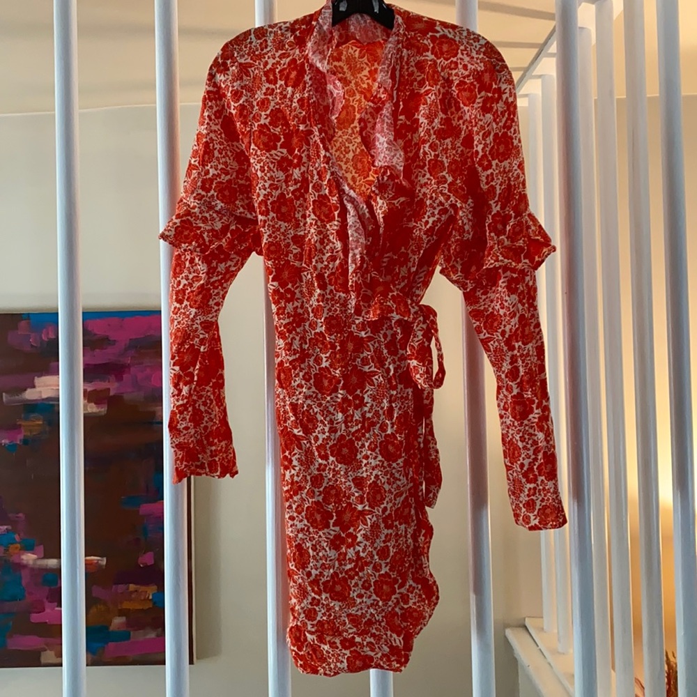 Topshop Ruffle Wrap Mini Dress
